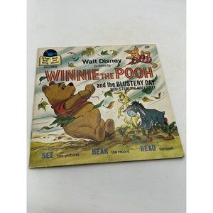 Winnie the Pooh and Blustery Day Walt Disney 1978 Read Along Vtg Book & Record